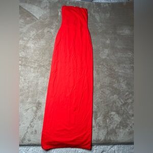 SKIMS Bright Red Strapless Bodycon Maxi